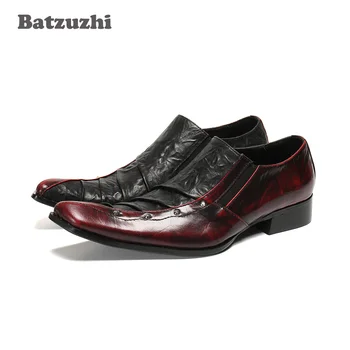  Batzuzhi Moda Erkekler Elbise Ayakkabı Deri Slip-on Yumuşak Deri erkek Deri Elbise Ayakkabı Iş, Parti ve Düğün Ayakkabı Erkek!