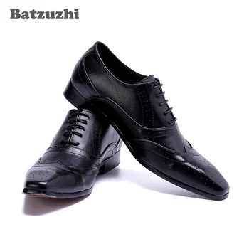  Batzuzhi Resmi erkek resmi ayakkabı Erkekler İtalyan Deri Erkek Elbise Ayakkabı Sivri Burun Chaussure Homme, Büyük Boyutları US6-12, EUR38-46
