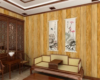  Beibehang Basit klasik Çin retro imitasyon ahşap tahıl pvc kıdemli 3d duvar kağıdı oturma odası TV arka plan papel de parede