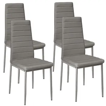  Blcak yemek Sandalyeleri Mobilya Ev Yatay Çizgi PU Yumuşak Masa yemek sandalyesi bar Taburesi Arkalığı Sandalye Eğlence HWC