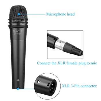  BOYA İLE BY-BM57 Kardioid Dinamik Mikrofon 6.35 mm Çıkış Alüminyum Çinko Alaşım Band Enstrüman Vokal Hoparlör Canlı Ses Kayıt