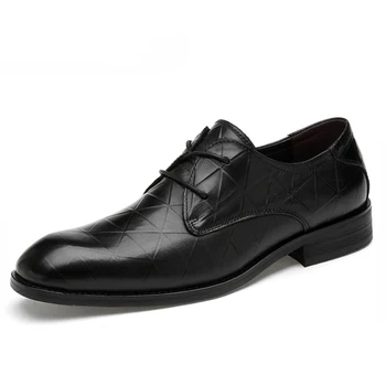  Boyutu 35 ~ 47 Hakiki deri Resmi ayakkabı Erkek Elbise Ayakkabı Moda Iş oxford ayakkabı erkekler ıçin ayakkabı leahter zapatos de hombre