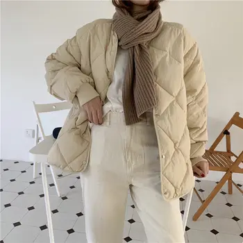  Ceket Kadın Kış Moda Dış Giyim günlük ceketler Katı Tops Tüm Maç Basit Taze Şık Sıcak Kadın Ceket Gevşek Kalınlaşmak