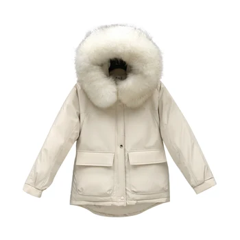  Ceket Kış Kürk Kapüşonlu kadın kıyafetleri 2021 Yastıklı Sıcak Aşağı Pamuk Parka Ceket Kadın Casaco Feminino Hiver Bayanlar 819