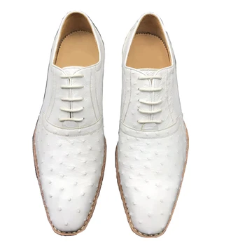  Chue Yeni Erkek Eğlence İş Yeni Hakiki Devekuşu Deri Erkek Ayakkabı Moda