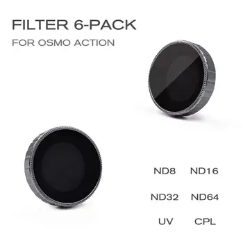  CİNEPİECE Kamera Lens ND Filtreler Set, 4 Paketi ND8, ND16, ND36, ND64,CPL, MCUV Kamera Lens Filtreler DJI Osmo Eylem ile Uyumlu
