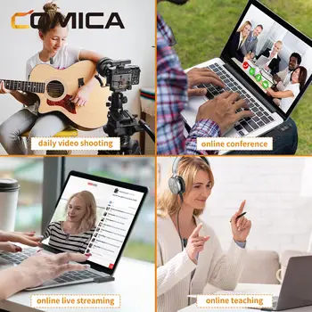  Comica VD canlı VDLive10 2.4 G Çift Kanal Kablosuz Mikrofon Mikrofon Taşınabilir Tip-c Android Telefon PC Zoom Toplantı Video Kayıt