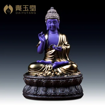  Dai Yutang Tantrik Budist Tıp Buda yeminleri usta cam ışık heykel/eczacı Buda D41-55