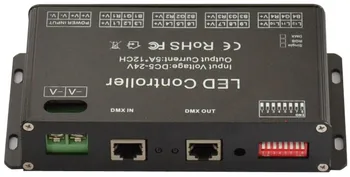  DMX 512 Dekoder Sabit Dekoder ve Sürücü Rgb 10 adet 12CH DC5V-24V LED Şerit modül Lamba 12 kanal 5A DC Dmx512 12 Kanal