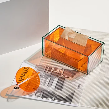  Doku Kutuları peçete tutucu yaratıcı ışık lüks Basit Modern bir Aile Oturma Odası akrilik Depolama Kağıt durumda Süsler Güzel