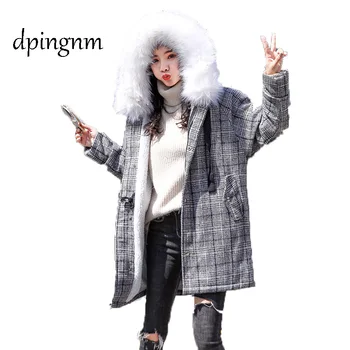  Dpıngnm Kış Kadın Sıcak Ceketler Mont Temel Uzun Parka Giyim Pamuk Zip Moda Ceket S-2XL Rahat Kadın Mont BJT201