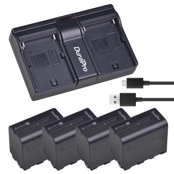 DuraPro 4 Adet 7200 mAh NP-F960 NP F970 F960 Yedek Kamera Pil + USB şarj aleti Sony NP-F550 F770 F750 F960 F970 HVR-V1J