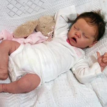  Dıy Kiti 19 İnç Reborn Bebek Kiti Bebek Silikon Açık Ağız Bebek Bitmemiş Bebek Parçaları (Vücut Silikon + bacaklarda + kafa)