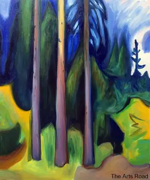  El Boyalı Tuval Sanat Orman, 1903 Edvard Munch Yağlıboya Duvar Dekorasyon Manzara Boyama Çerçevesiz için