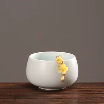 Erik Çiçeği Seramik Master Tek Fincan Kişisel Özel Çay Bardak Kung Fu Çay çay seti ışık Lüks Fincan Pembe