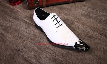  Erkek ayakkabısı 2018 Yeni Moda Sapatos Nubuk Deri Erkek Elbise Ayakkabı Beyaz Siyah Erkek Sivri Burun Düğün Oxford Ayakkabı Boyutu 39-46