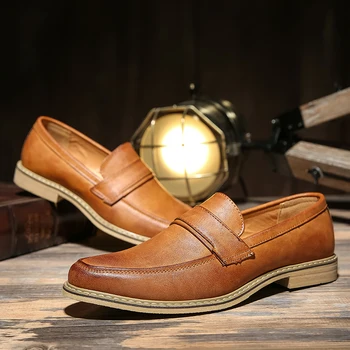  Erkek Deri Oxford Ayakkabı Erkekler İçin Deri El Yapımı Lüks Erkekler Elbise Ayakkabı Moda Sivri Burun Loafer'lar sürüş ayakkabısı A54-93