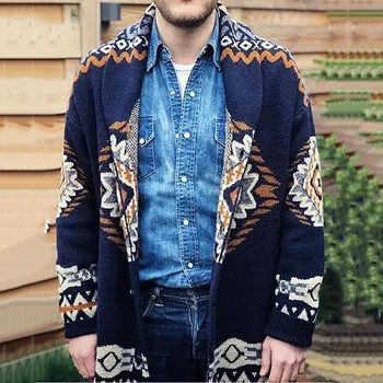  Erkek Kazak Ceket Sutumn Yeni erkek Moda Uzun Kollu Jakarlı Örme Ceket V Yaka Gevşek Hırka Kazak Vintage Kazak Ceket