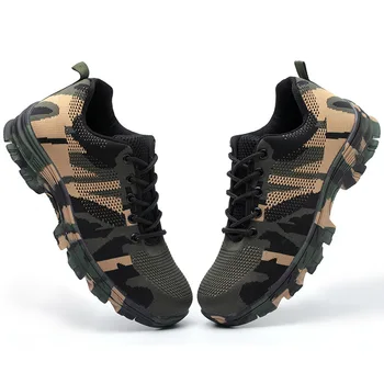  Erkek Çelik Burunlu güvenlik ayakkabıları yarım çizmeler İçin hafif Nefes Anti-Smashing Kaymaz Inşaat Iş Erkek Sneakers 2021