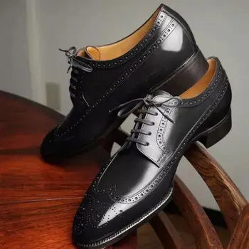  Erkekler Ayakkabı Siyah PU Deri Sadelik Ziyafet Ofis Moda Yağ Bahar Sonbahar Sapatos Para Hombre Rahat Toka KP457