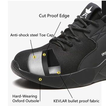  Erkekler iş güvenliği ayakkabıları Şantiye Güvenli Hafif iş ayakkabısı Anti-delinme Smash iş çizmeleri Aşınmaya dayanıklı spor ayakkabı