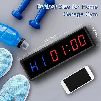  Eğitim Spor Aralığı Zamanlayıcı Geri Sayım Aşağı / Yukarı Saat, LED Spor Zamanlayıcı Kronometre için Uzaktan Kumanda ile Ev Spor Salonu Fitness