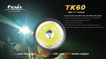  Fenix TK60 el feneri Cree XM-L LED el feneri 800 lümen 6 modları yüksek güç kurtarma arama meşale