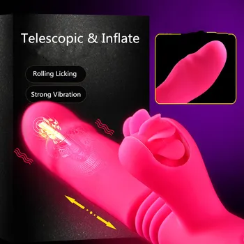  G Noktası Yapay Penis Vibratörler Kadınlar için Haddeleme Dil Yalama Şişirmek Yapay Penis Vibratör Klitoris Stimülatörü Vibratör bayanlara Seks Oyuncakları