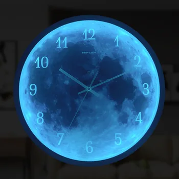  Galaxy bir Darı Mavi ay ses kontrolü aydınlık aydınlık duvar saati ev dekorasyon