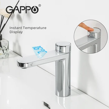  Gappo dijital Ekran Havzası Musluklar Şelale Modern Tasarım Musluk Banyo Yüksek Teknoloji Su Üreten Mikser Sıcak Soğuk Su Dokunun