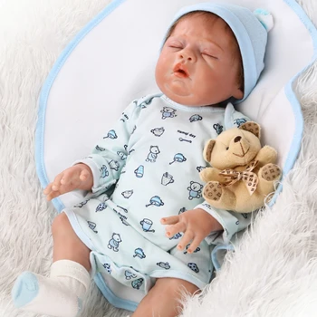  Gerçek alive bebe reborn tam silikon bebek 50 cm yenidoğan erkek bebek yıkanmak bebek detay boyalı çocuk reborn oyuncak bebekler hediye