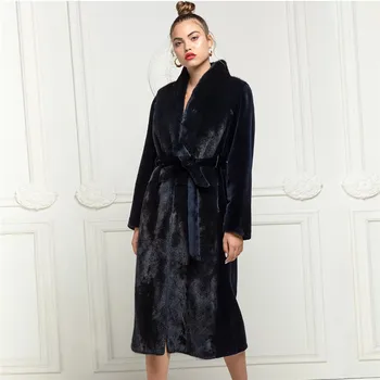  Gerçek Kürk Palto Kadınlar ıçin 2021 Kış Yeni Yüksek Sokak Rahat Kadın Doğal Vizon Kürk Uzun Lüks Kürk Palto ıle Kemer Dış Giyim