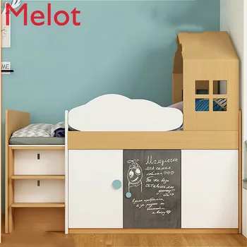  High-End Lüks Özel çocuk yatağı Çok Fonksiyonlu Depolama Yatak Modern Ev Tek kişilik yatak çalışma masası Yatak Erkek ve Kız Paketi