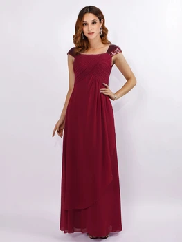  Hiç Pretty Uzun Pullu Cap Sleeve Kadınlar Akşam Elbise EZ07651 Vestidos De Gala
