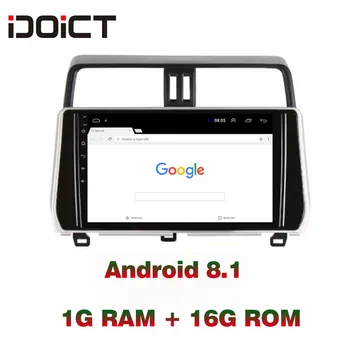  IDOICT Android 8.1 Araba DVD Oynatıcı GPS Navigasyon Multimedya Toyota Land Cruiser Prado 120 İçin Radyo 2018 araba stereo