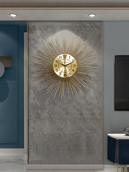 Iskandinav basit duvar saati s Modern Tasarım Lüks Altın Renk Sanat Yuvarlak Benzersiz Dilsiz duvar saati s Reloj Duvar Ev Dekoratif DG50WC