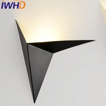  IWHD Modern Demir Duvar Aplikleri Moda LED duvar ışıkları Yukarı Aşağı Merdiven yatak odası aydınlatma armatürleri Duvar Aransela Wandlamp
