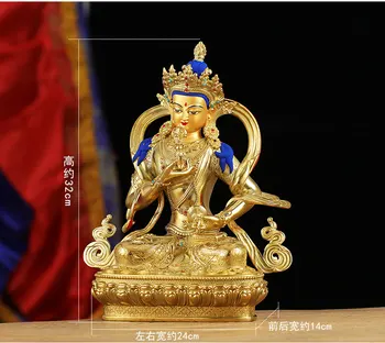  IYİ-EV Tapınak niş Koruma Tibet Budizm Nepal Vajrasattva Yaldız Buda heykeli 33 CM