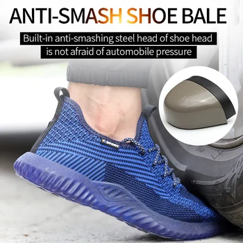  Iş Güvenliği Ayakkabıları Erkek yarım çizmeler Ayakkabı Adam Iş Yaz Nefes Hafif Çizmeler Yağa Dayanıklı Sneakers ping 2021