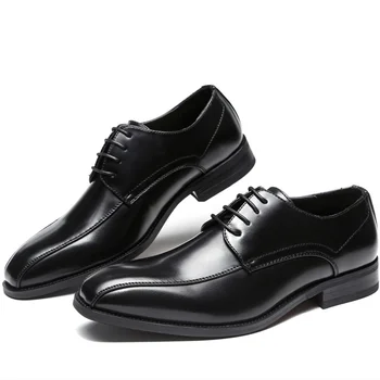  Japon yeni stil deri ayakkabı erkek beyefendi resmi giyim ış rahat tek ofis erkek deri ayakkabı