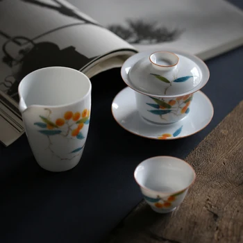  Jingdezhen Adil Fincan Seramik Beyaz Porselen Fincan Çin Kung Fu Çay Seti 200 ml Kupa Teaware Konteyner El Yapımı Drinkware El Sanatları