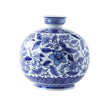  Jingdezhen Seramik Kavanoz mavi ve beyaz porselen vazo Seramik Vazo Dekorasyon mavi ve beyaz porselen porselen vazo