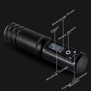 Kablosuz dövme kalemi Makinesi Pil Taşınabilir Güç Çekirdeksiz Motor Dijital LED Ekran Hızlı Şarj Dövme Ekipmanları