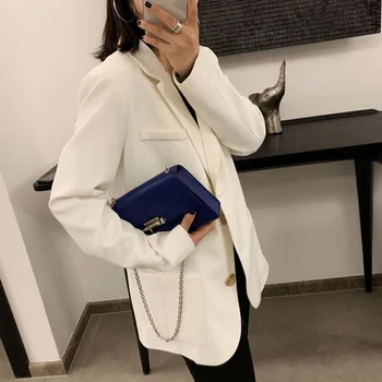  Kadın Blazers 2019 Femme Iş Kadın Blazer Ve Ceketler Sonbahar Kış Ceket Beyaz Gevşek Ofis Yeni Blazer Bayanlar DD2351