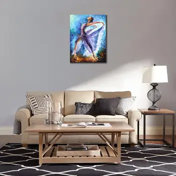  Kadın Palet bıçağı ile Modern resim sergisi sanat Tuval üzerine yağlıboya dans melekler El Yapımı yüksek kalite