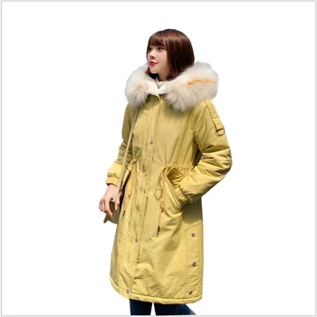  Kadın Parkas kışlık mont Kapşonlu Kalın Pamuk Sıcak Kadın Ceket Moda Uzun Pamuk kış Ceket kadın Dış Giyim Artı Boyutu Z88