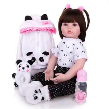  KEIUMI Gerçekçi Bebe reborn Kız Bebek Bez Vücut Dolması Gerçekçi Bebekler alive Bebek Oyuncak Giyim Panda Giyim Çocuk doğum günü hediyesi