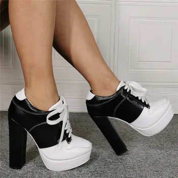  Kolnoo El Yapımı Yeni Kadın Tıknaz Topuk Çizmeler Patchwork Gerçek Fotoğraf Platformu Çapraz Ayakkabı Bağı Ayak Bileği Patik Spor Tarzı moda ayakkabılar