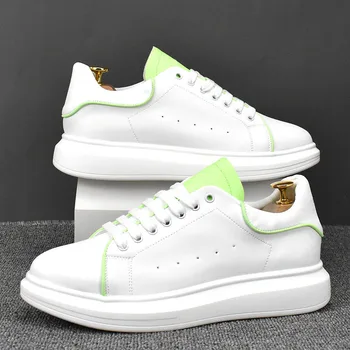 Kore rahat ayakkabılar erkekler için nefes dantel-up derby beyaz ayakkabı hakiki deri ayakkabı sokak tarzı platformu sneakers zapatos