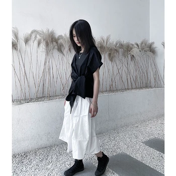  Koyu serisi tasarım duygu azınlık gömlek kadın kısa kollu yaz ınce koleksiyonu bel ceket 2020 yeni stil